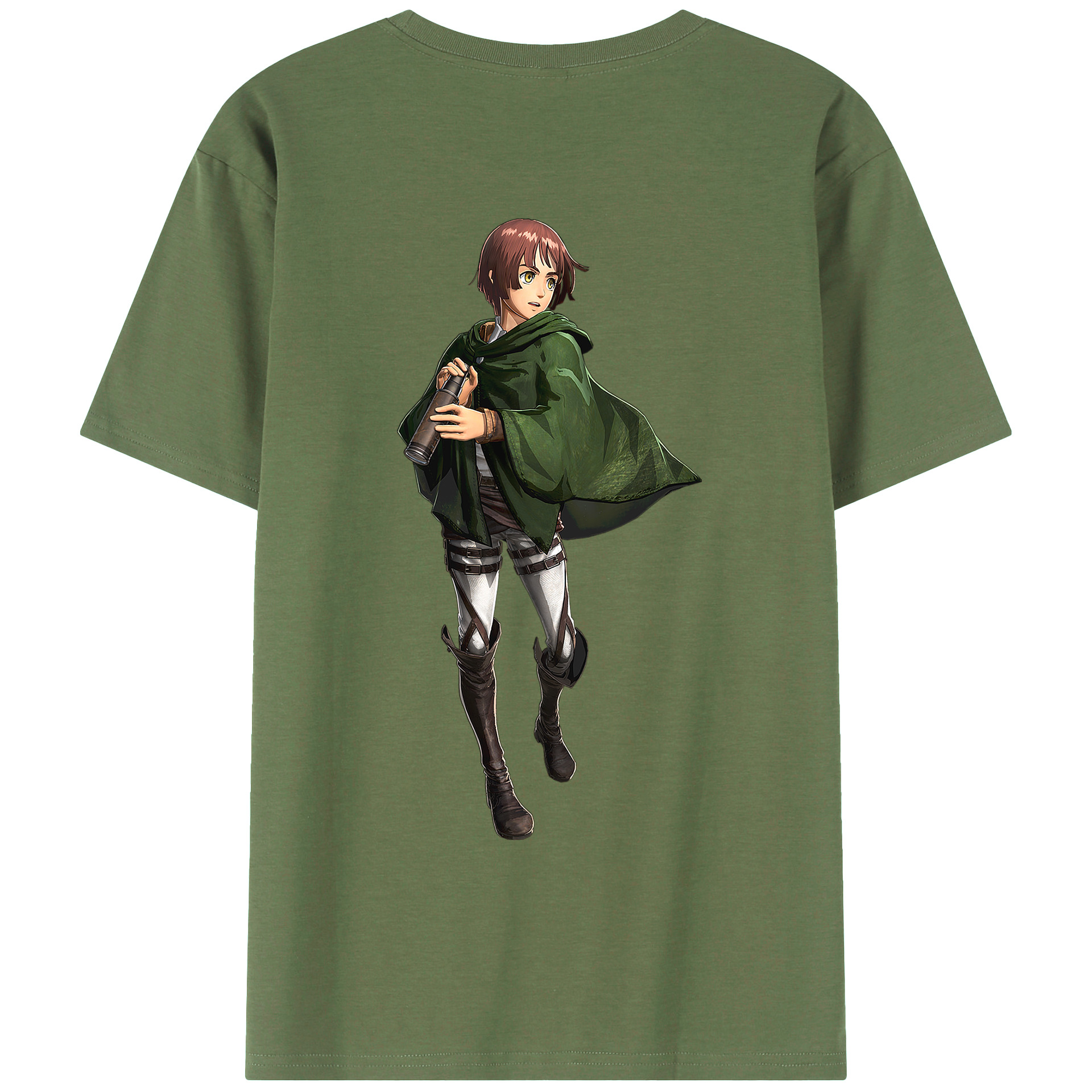 （画像用） 進撃の巨人 Attack on Titan 綿100％ メンズ半袖Tシャツ（バックプリント） 通気性